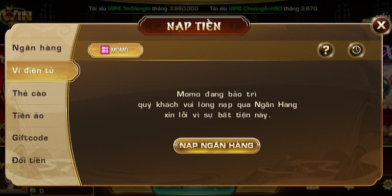 Hình thức cách thức nạp tiền trên nhà cái iWin68 2 Nạp tiền iWin68