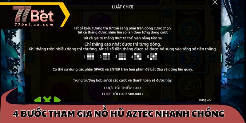 4 bước tham gia nổ hũ AZTEC nhanh chóng